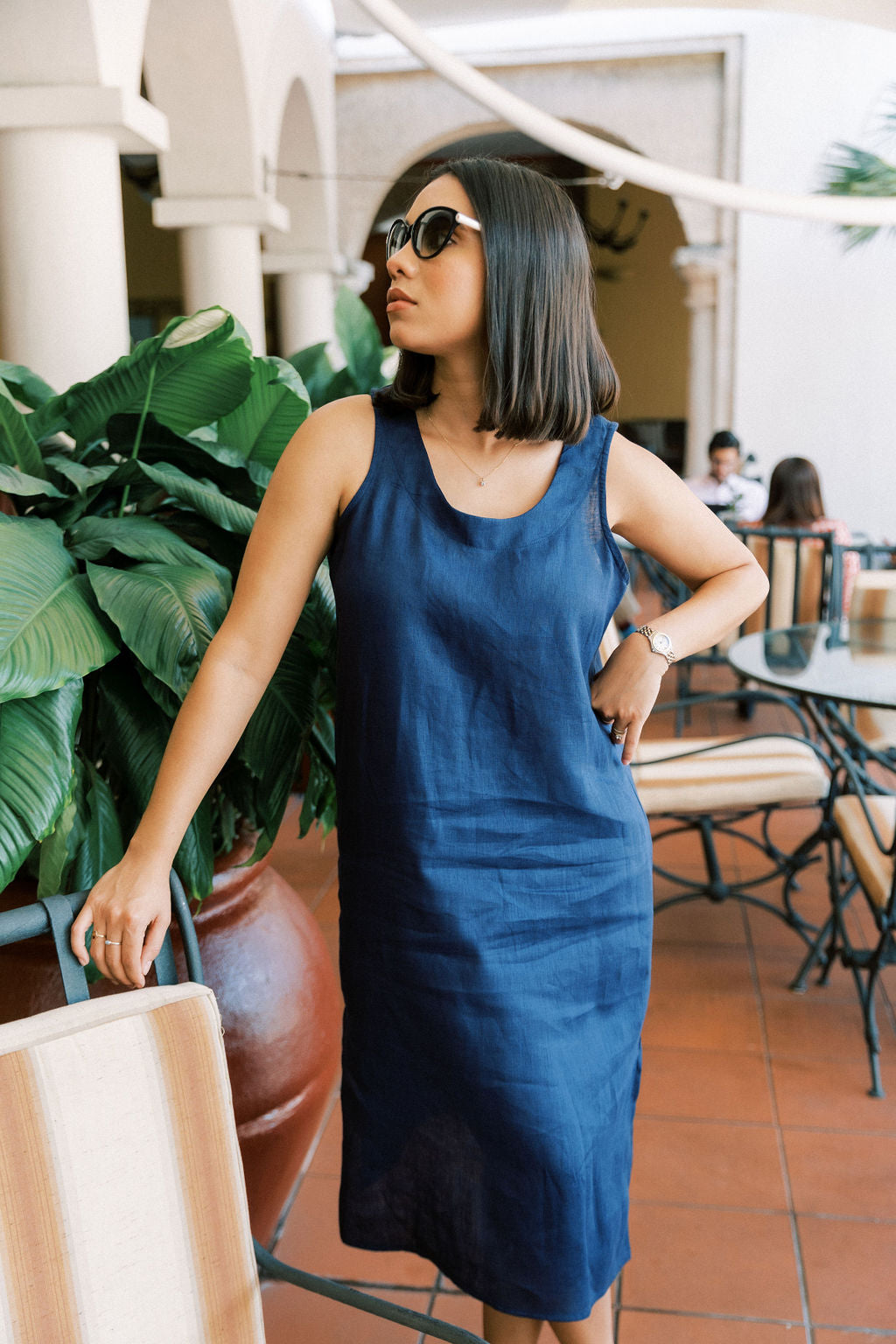 LINEN SLIP DRESS