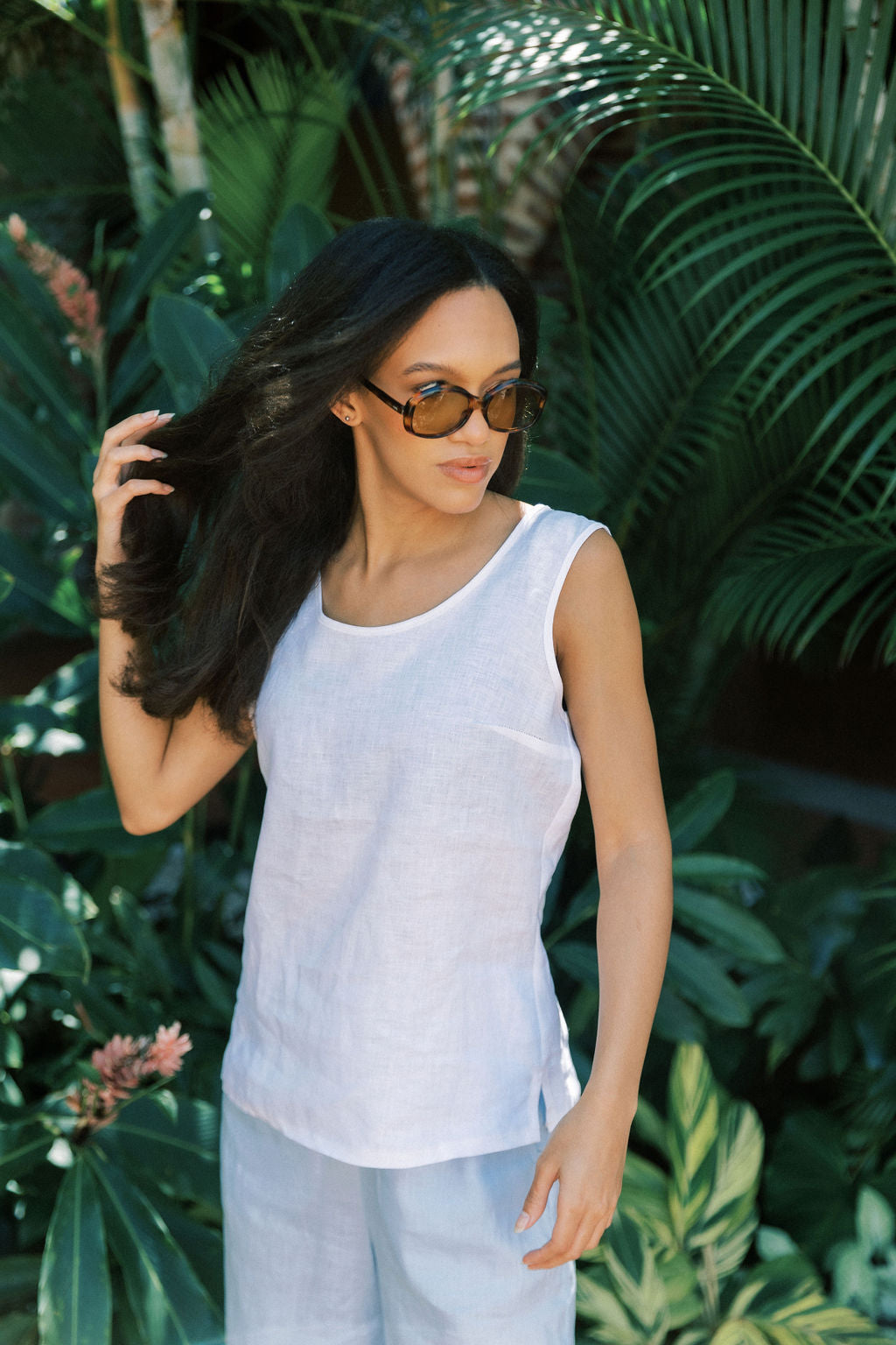 LINEN TANK TOP BLOUSE