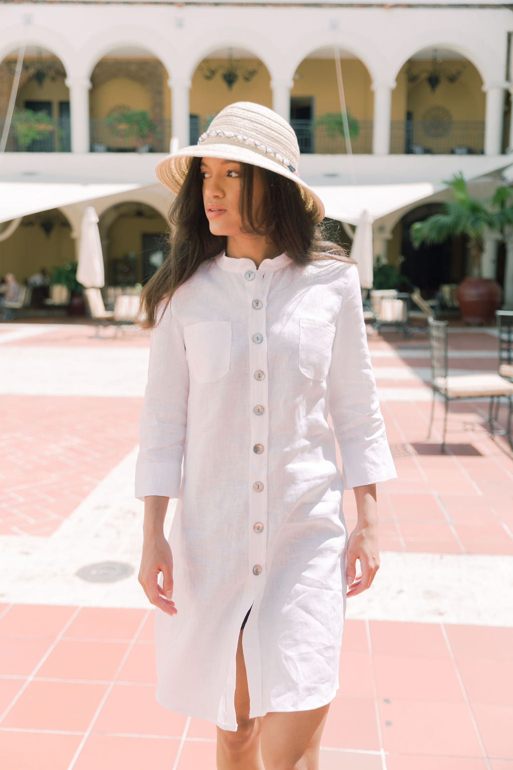 LINEN REGINA SHIRT DRESS