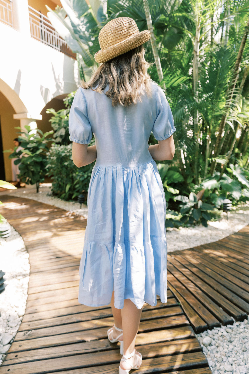 LINEN EVA MIDI DRESS