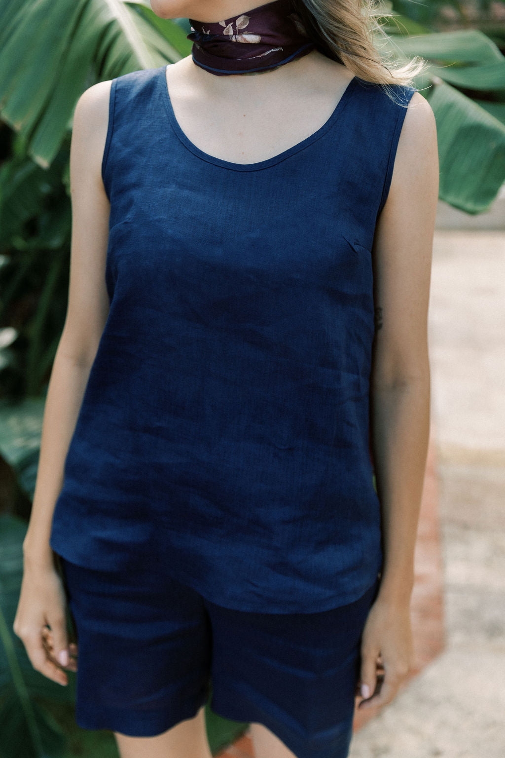 LINEN TANK TOP BLOUSE