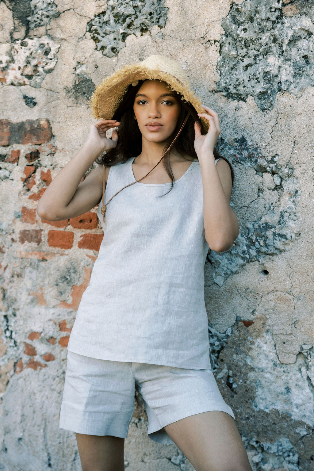 LINEN TANK TOP BLOUSE