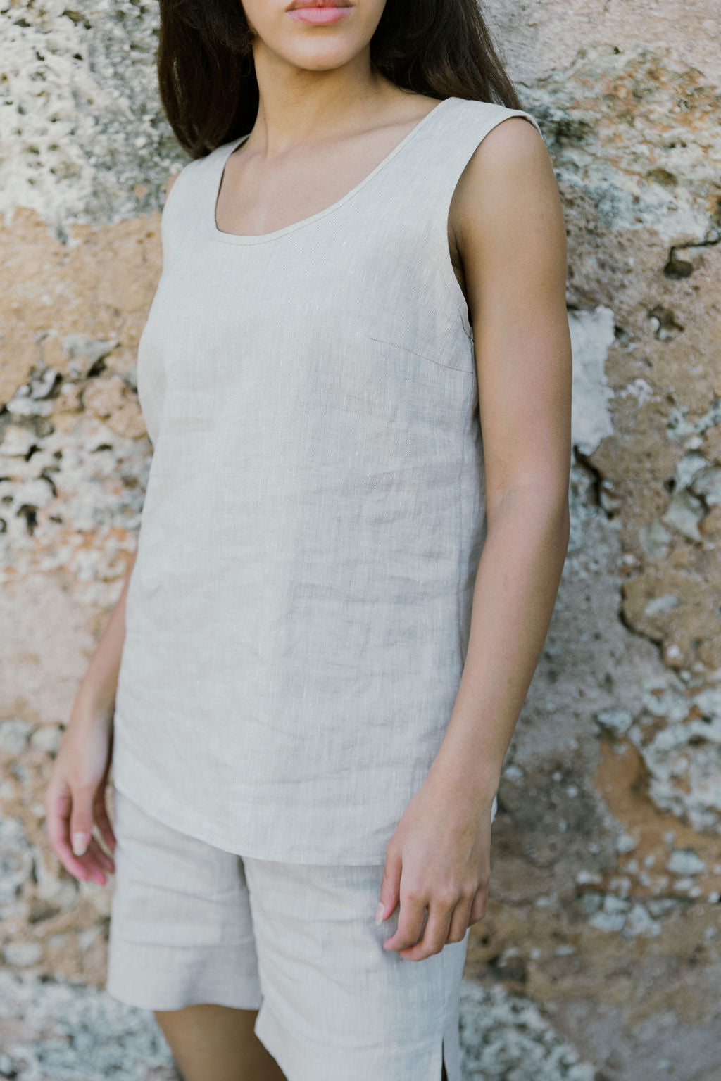 LINEN TANK TOP BLOUSE