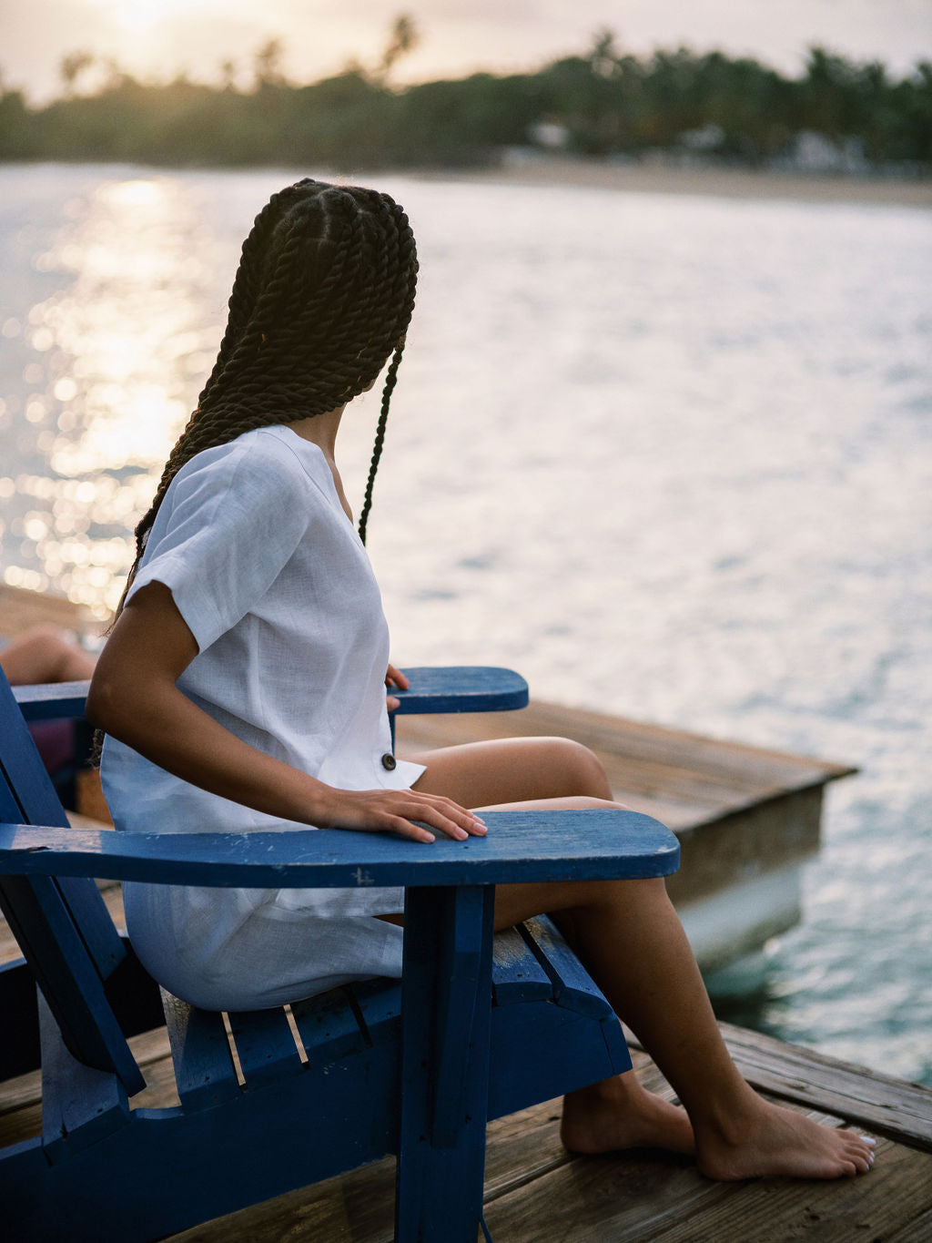 LOOSE LINEN SHORT SLEEVE BLOUSE